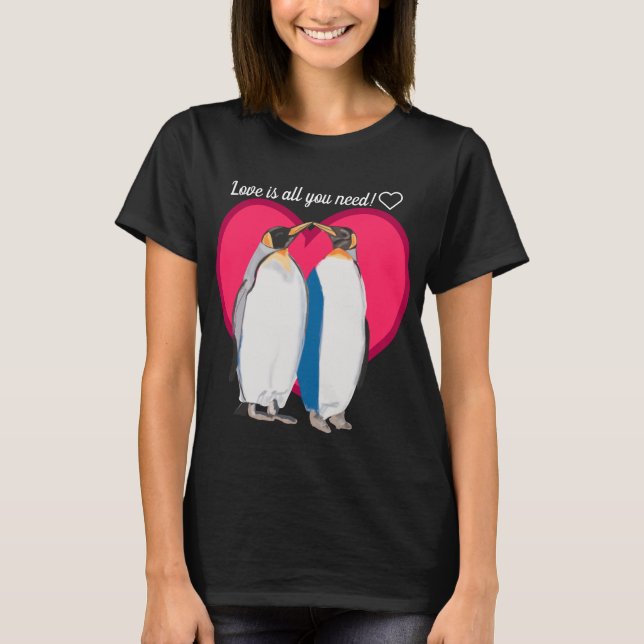 “kissing” King Penguins T-Shirt (Front)