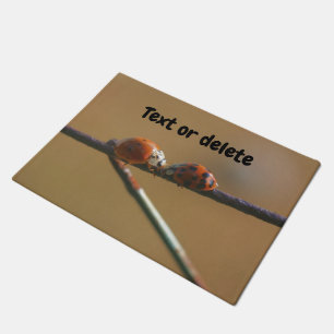Kissing Ladybugs On A Wire Fence Personalised Doormat