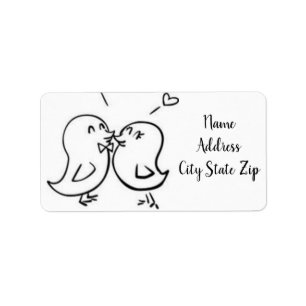 **KISSING LOVEBIRD COUPLE** ADDRESS LABLES LABEL