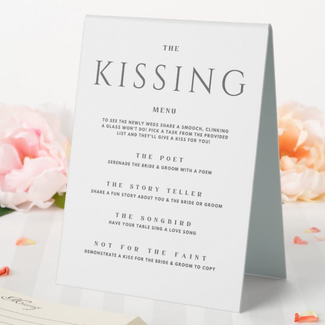 Kissing Menu Black & White Wedding Reception (In SItu (Wedding))