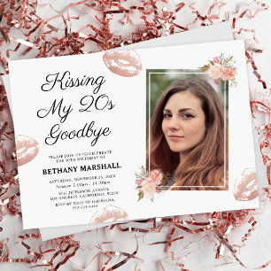 Kissing My 20s Goodbye 30th Birthday Party Invitation