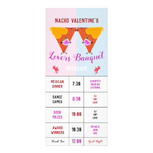 Kissing Nacho Valentine's Event Program/Menu Rack Card