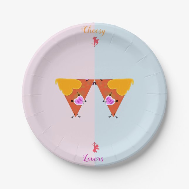 Kissing Nacho Valentines Paper Plate (Front)