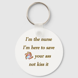 kissing nurse key ring
