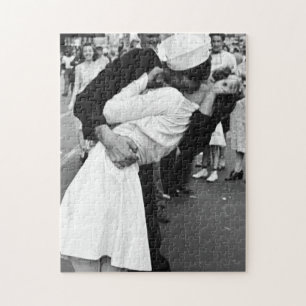 Kissing On VJ Day World War Jigsaw Puzzle