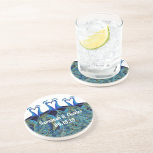 Kissing Peacocks Coaster