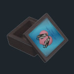 Kissing Penguins Marry Me Engagement Ring Box<br><div class="desc">Will you marry me? A pair of cute kissing penguins on an elegant pink heart against a vivid blue background premium jewellery gift box. Add a special touch to your wedding engagement proposal. Click on Customise to change font size, style, and colour. Contact me with any questions or requests. This...</div>