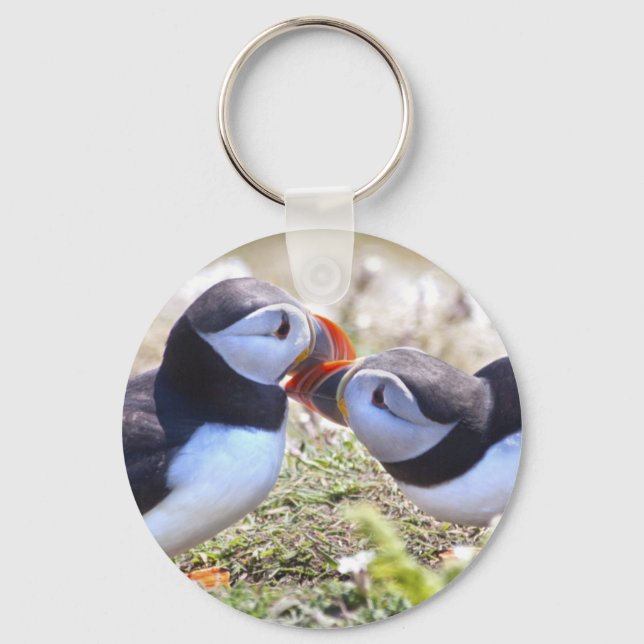 Kissing Puffins Keyring (Front)