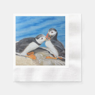 Kissing Puffins Napkin