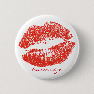 Kissing Red lips Thunder_Cove 6 Cm Round Badge