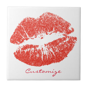 Kissing Red lips Thunder_Cove Ceramic Tile
