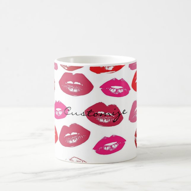 Kissing Red lips Thunder_Cove Coffee Mug (Center)
