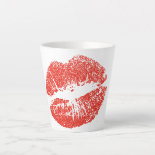 Kissing Red lips Thunder_Cove Latte Mug