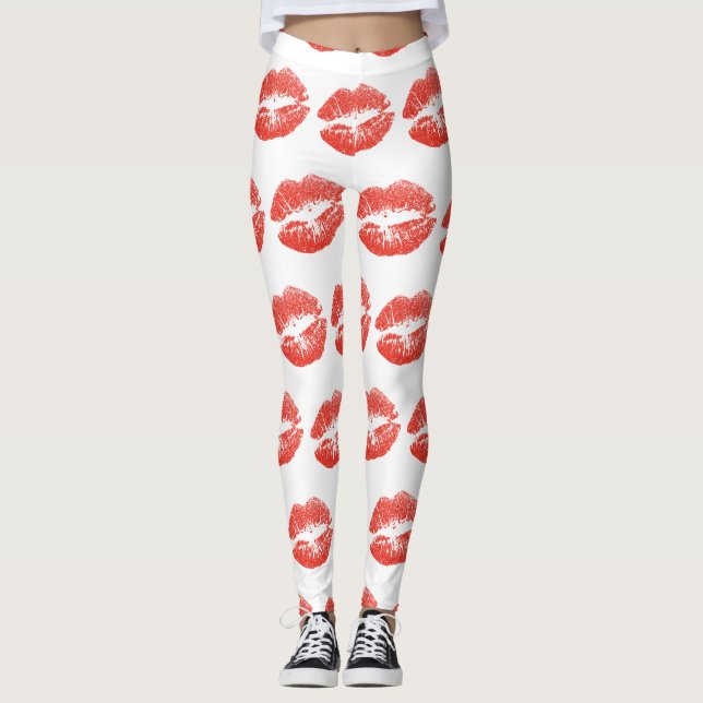 Kissing Red lips Thunder_Cove Leggings (Front)