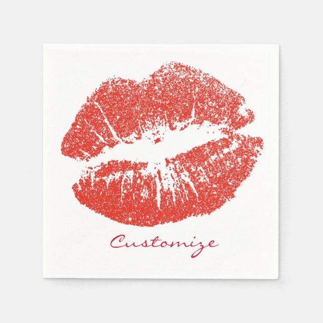 Kissing Red lips Thunder_Cove Napkin (Front)