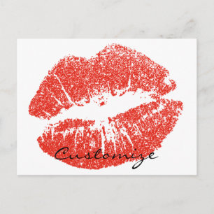 Kissing Red lips Thunder_Cove Postcard