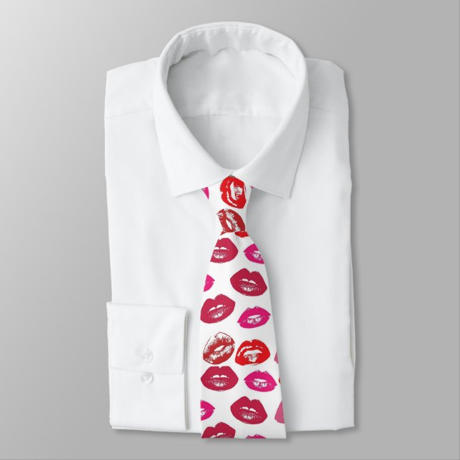 Kissing Red lips Thunder_Cove Tie (Tied)