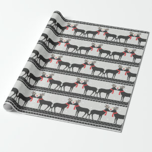 Kissing Reindeer Christmas Wrapping Paper