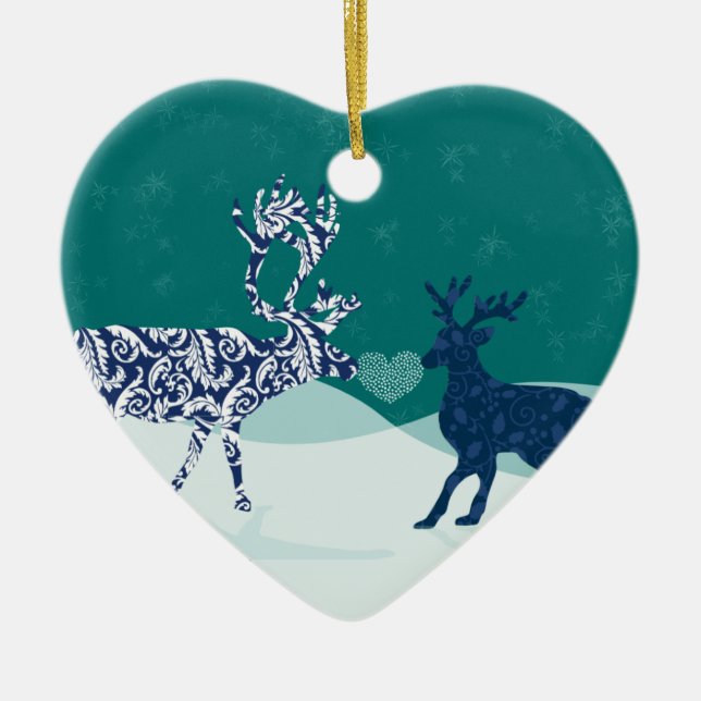 Kissing Reindeer Ornament (Front)