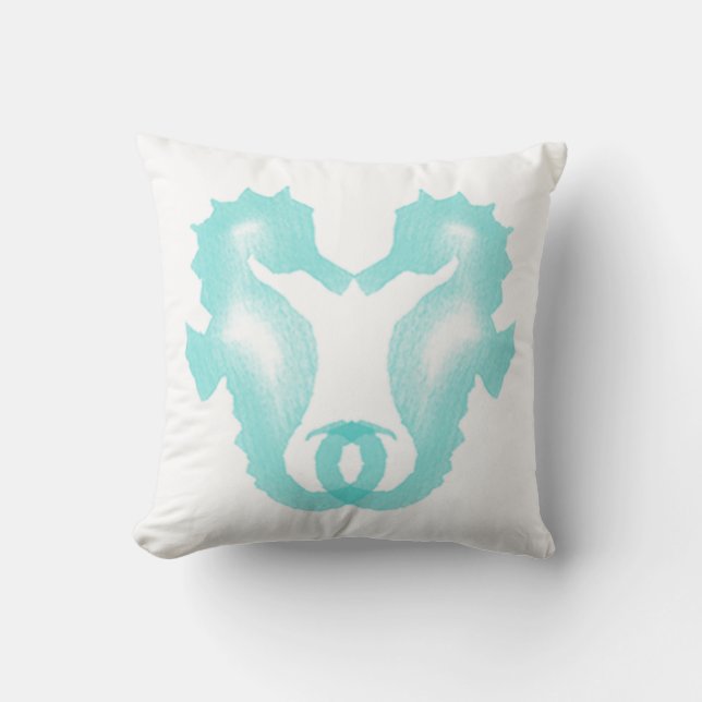 Kissing Seahorse Pillow (Front)