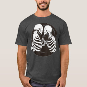 Kissing Skeletons Cottagecore Aesthetic Grunge Fai T-Shirt