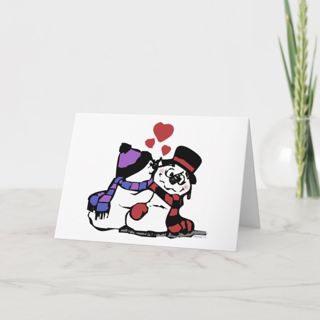 Kissing Snowman Christmas Card (Front)