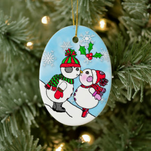 Romantic Couple Kissing Christmas Tree Decorations Ornaments