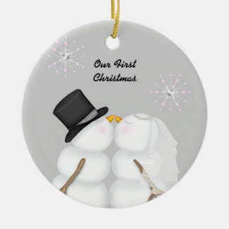 Kissing Snowmen Married Our First Christmas Ceramic Ornament
