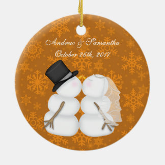 Kissing Snowmen Married Our First Christmas Ceramic Ornament