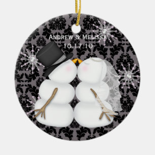 Kissing Snowmen Married Our First Christmas Ceramic Ornament