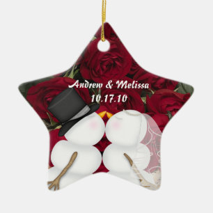 Kissing Snowmen Married Our First Christmas Ceramic Tree Decoration