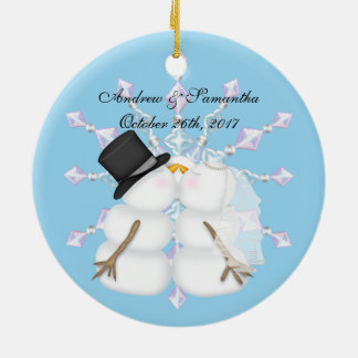 Kissing Snowmen Married Our First Christmas Ceramic Tree Decoration