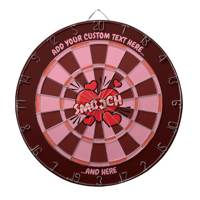 Kissing Sound Effect Dartboard with Custom Text (Front)