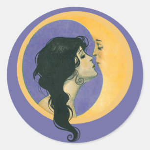 Kissing the Moon                                   Classic Round Sticker