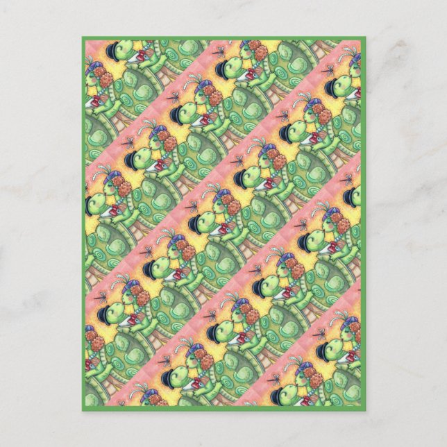 KISSING TURTLE SWEETHEARTS, CUTE TARPON VALENTINE HOLIDAY POSTCARD (Front)