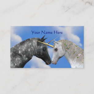 Kissing Unicorns Fantasy Horse Business Card