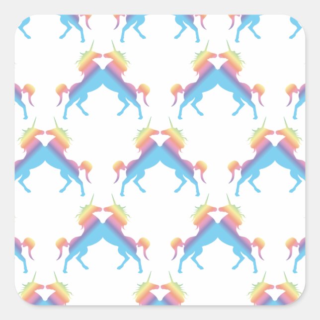 Kissing Unicorns Square Sticker (Front)