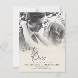 Kissing wedding couple in monochrome card