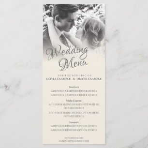 Kissing Wedding Couple in Monochrome Menu