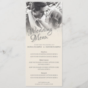 Kissing Wedding Couple in Monochrome Menu