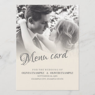 Kissing Wedding Couple in Monochrome Menu