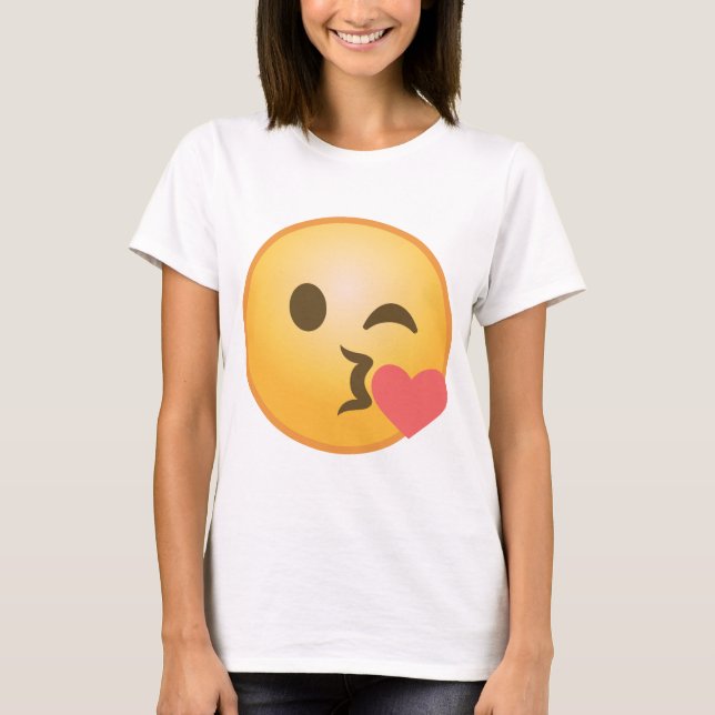 Kissing Winking Emoji T-Shirt (Front)
