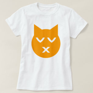 Kissing with Closed Eyes Emoji Cat T-Shirt