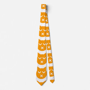 Kissing with Closed Eyes Emoji Cat Tie