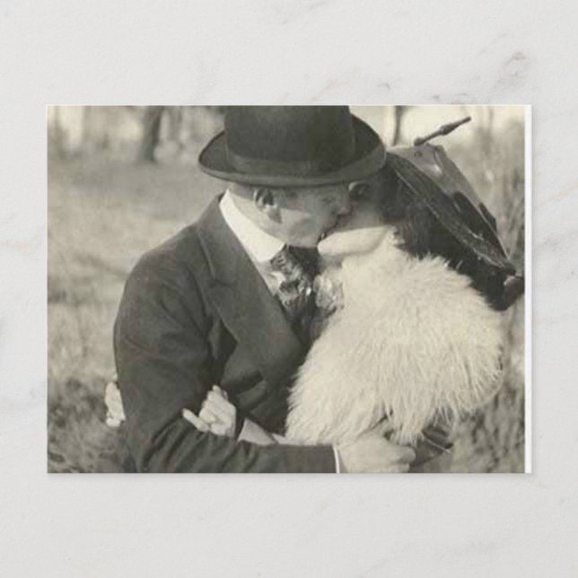 Kissing with fur postcard (Front)