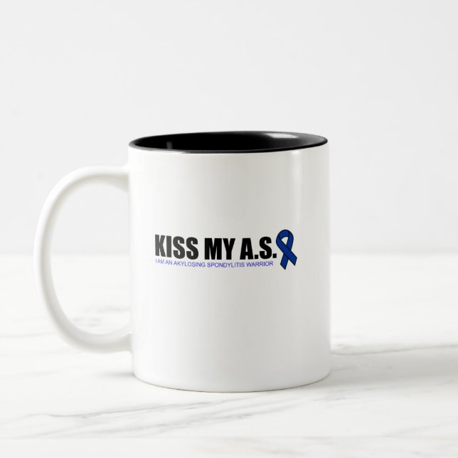 KissMyAS - Ankylosing Spondylitis Awareness Gifts Two-Tone Coffee Mug (Left)