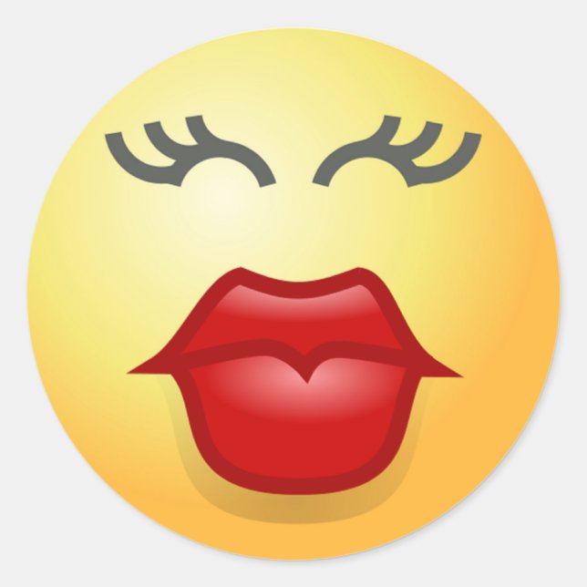 KISSY FACE CLASSIC ROUND STICKER (Front)