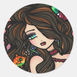 "Kissy Fish" Mermaid Stickers