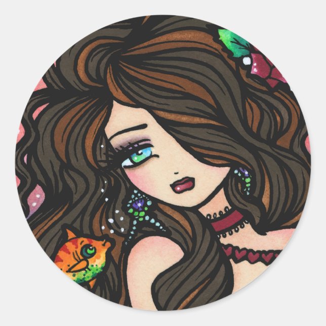 "Kissy Fish" Mermaid Stickers (Front)