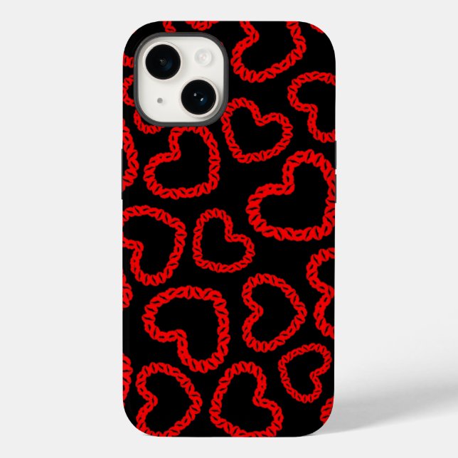 Kissy Lips Hearts Case-Mate iPhone Case (Back)